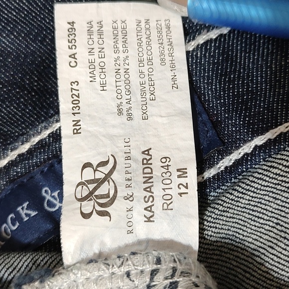 Rock & Republic Natalie Dark Wash Jeans Size 12 - Picture 4 of 6